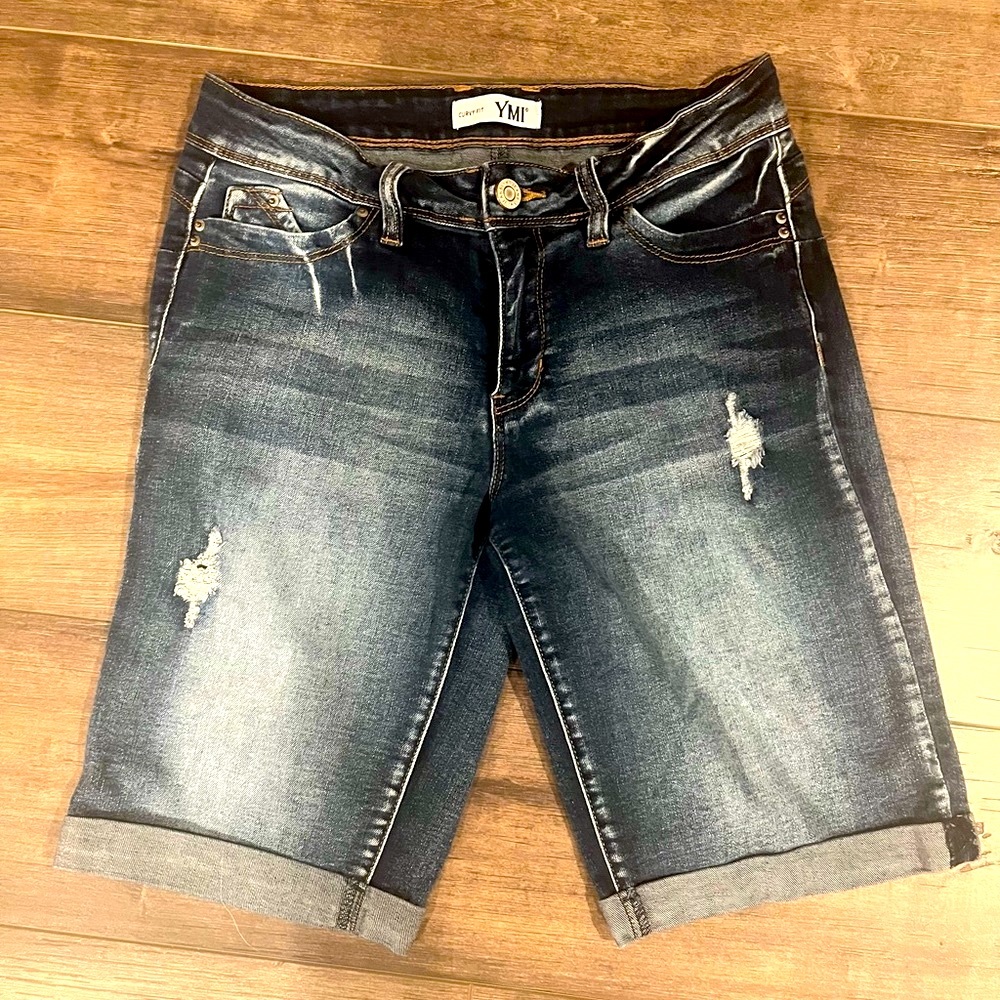 YMI curvy fit denim bermuda shorts. Size 7/28.